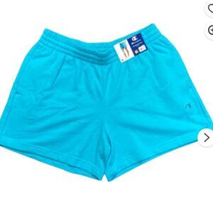 Champion Ladies Embroidered Logo Side Seam Pockets Soft French Terry Short NWT